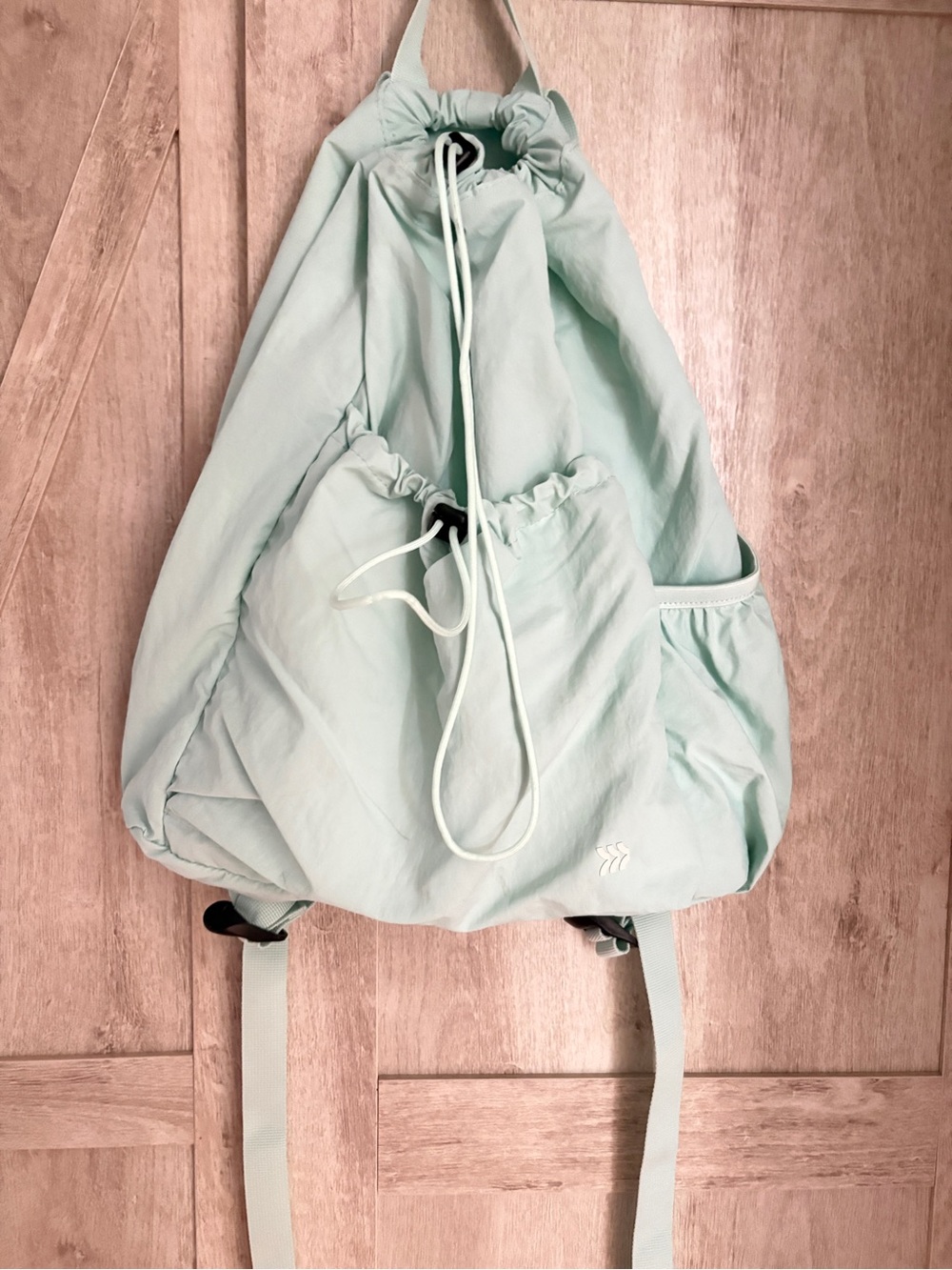 All in Motion Light Mint Green Drawstring Backpack Bag | NWOT
